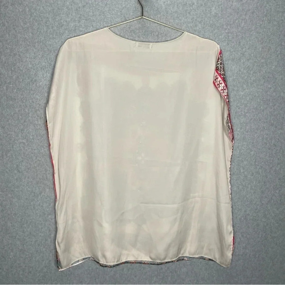 Paparazzi Satin Oversized Paisley Boho Multi Colored Boxy Blouse - Picture 3 of 5